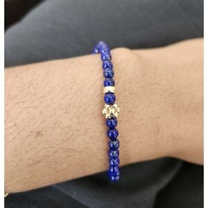 Lapis and 14k Yellow Gold Beaded Bracelet
